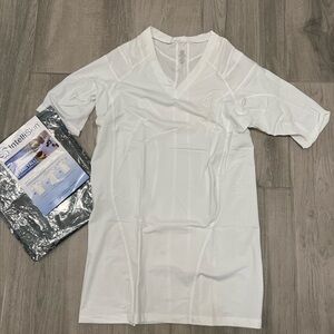 Intelliskin Men’s Essential V Neck Tee PostureCue White XXXL Workout Top